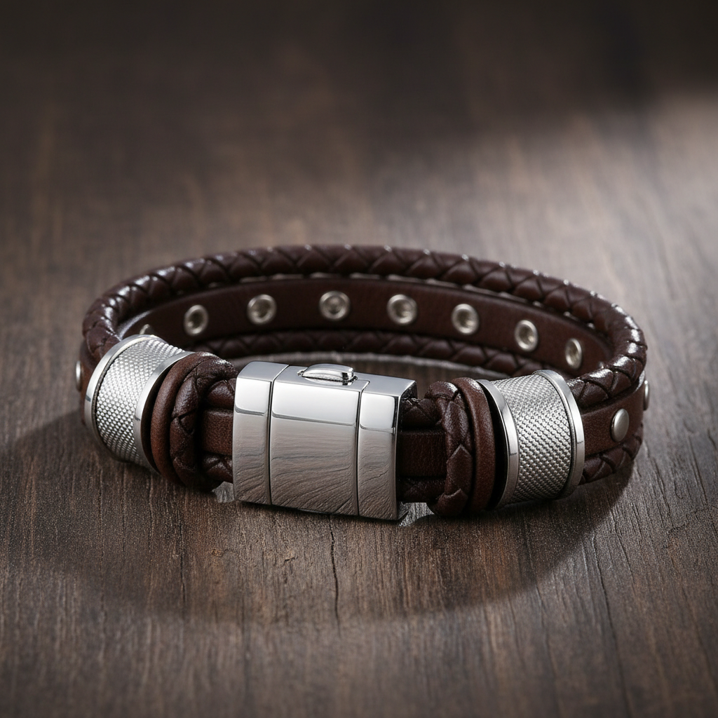 Pulseira Masculina Fusion Leather