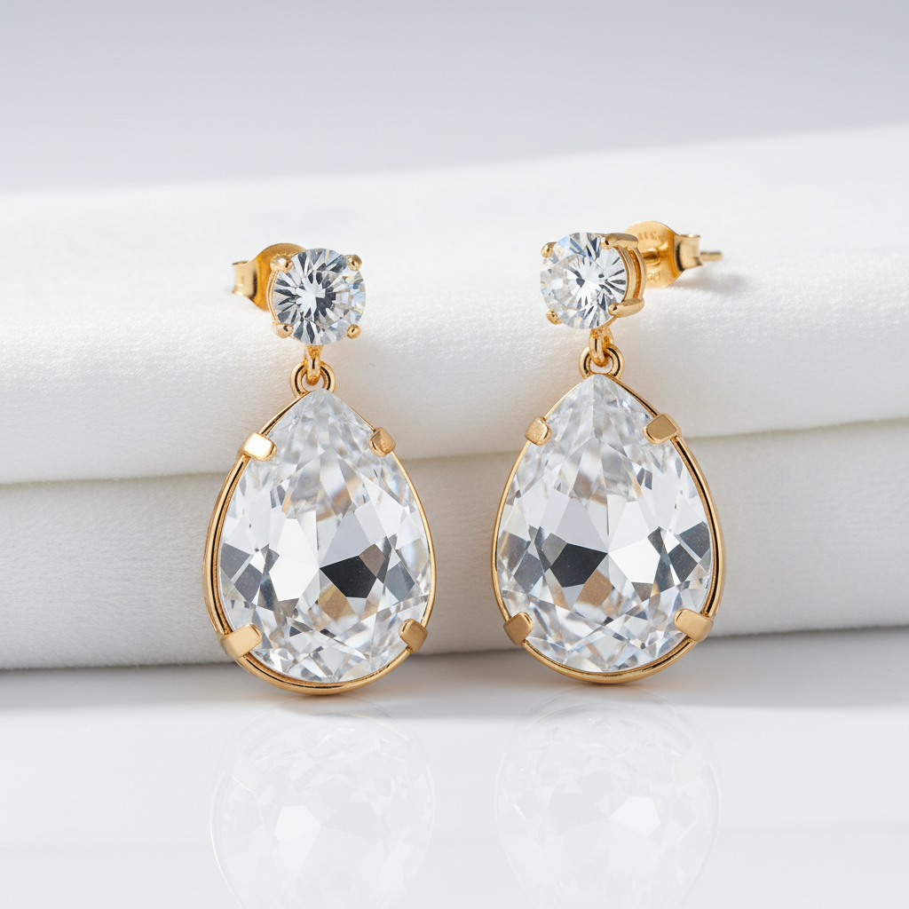 Brinco Gota Crystal Drop
