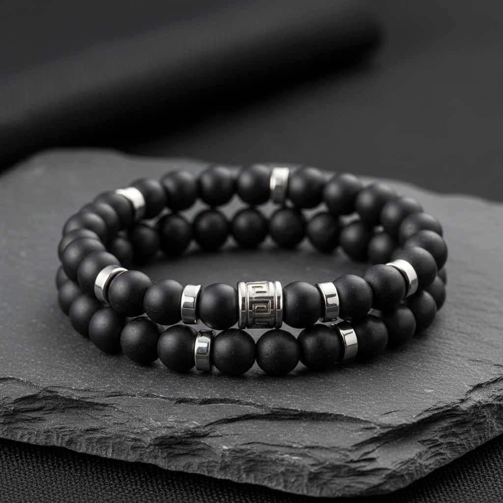 Pulseira Pedra Natural Black Stone