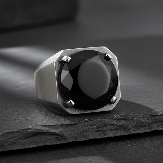 Anel Masculino Ônix Black Steel